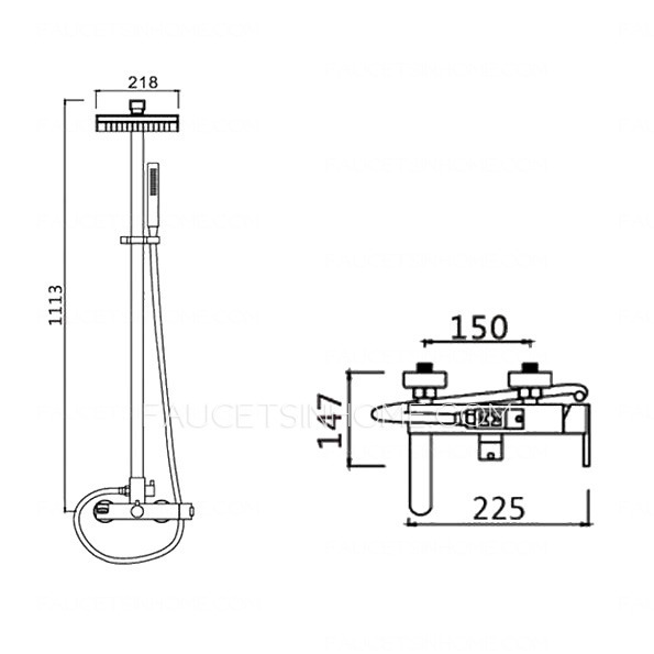 Designer Wall Mount Aluminum Fixture Shower Faucet For Bathroom