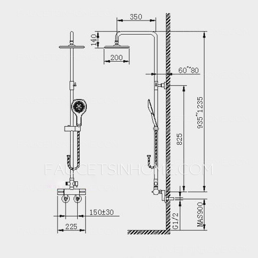 Good Wall Mount Circle Shaped Top Shower Faucet Install