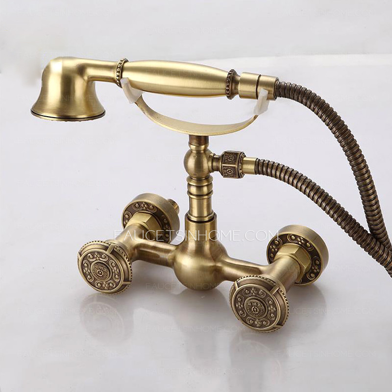 Antique Telephone Shaped Polished Brass Simple Shower Faucet