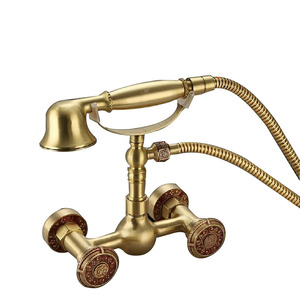 Antique Telephone Shaped Polished Brass Simple Shower Faucet