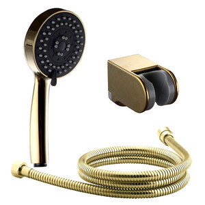 Simple Polished Brass Wall Mount Shower Fixture For Bathroom