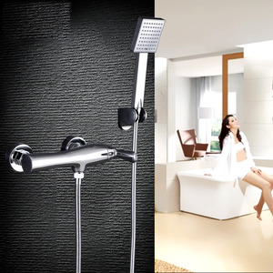 Simple Chrome Brass Wall Mount Shower Faucet Bathroom