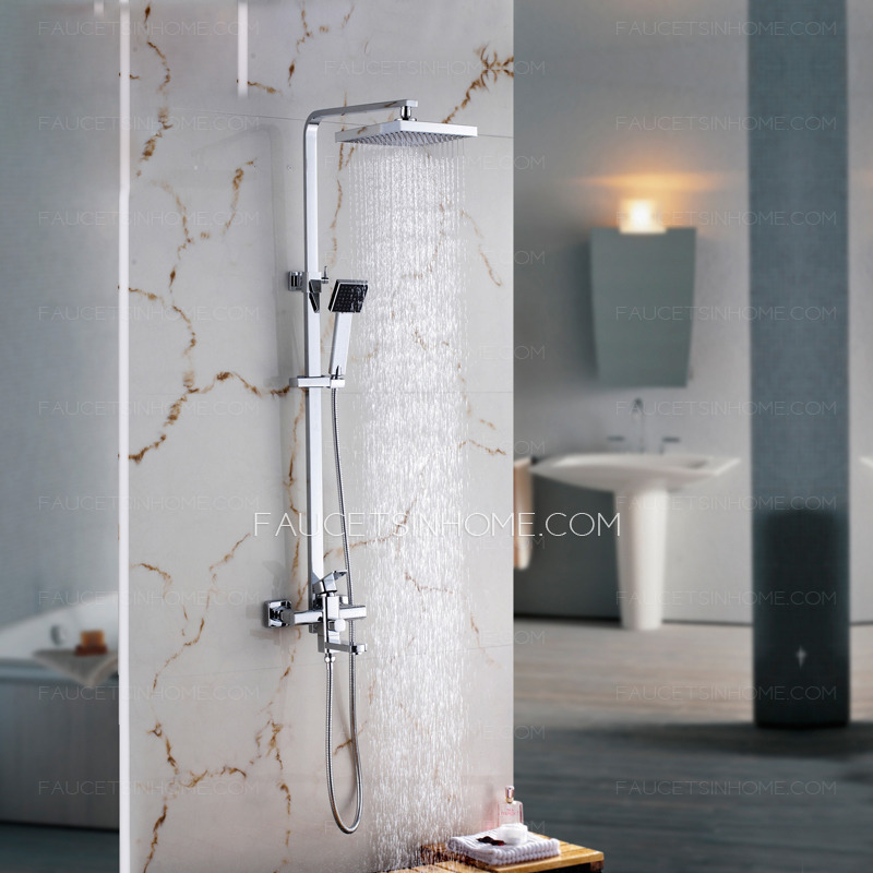Good Quality Brass Chrome Square Shaped Shower Fixture For Bathroom