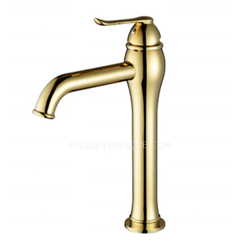 Luxury Polished Brass Single Hole Bathroom Sink Faucets