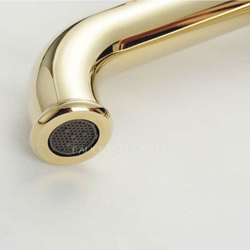 Luxury Polished Brass Single Hole Bathroom Sink Faucets