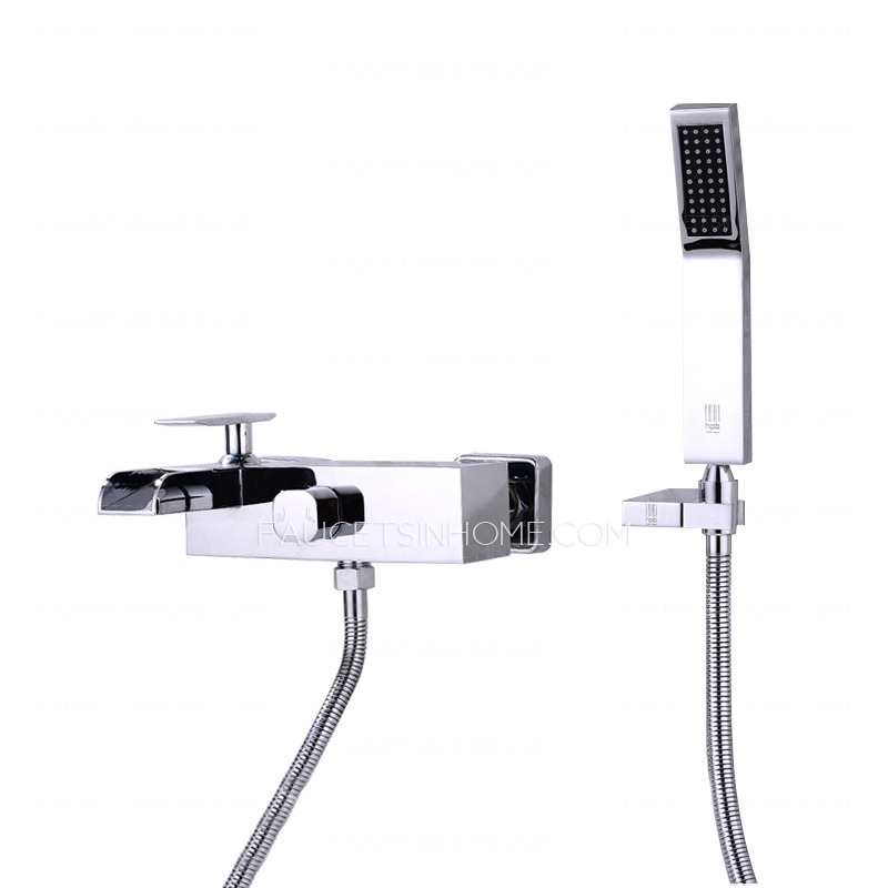 Designer Chrome Wall Mount Bathtub Faucet Waterfall 