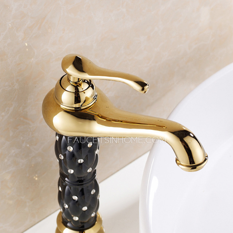 Antique Diamond-Studded Painting High End Bathroom Faucet