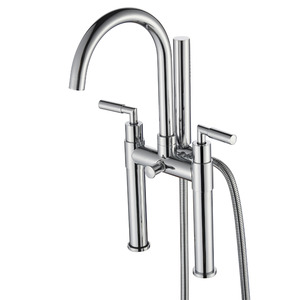 Double-Hand Hightened Water Outlet Brass Bathtub Faucet