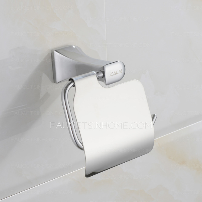 High End Contemporary Brass Chrome Toilet Roll Holder