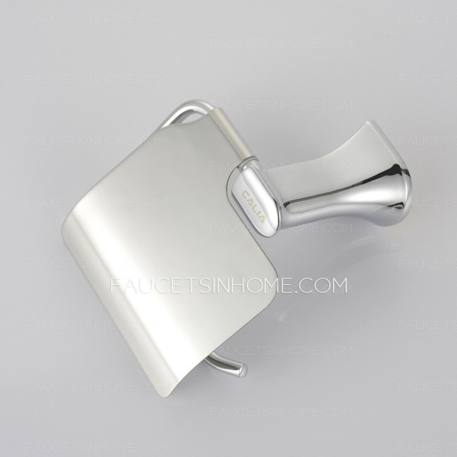 High End Contemporary Brass Chrome Toilet Roll Holder