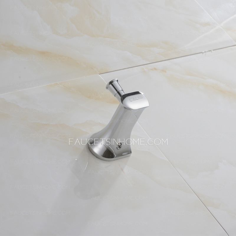 Modern Styled Chrom Finish Sliver Brass Robe Hook