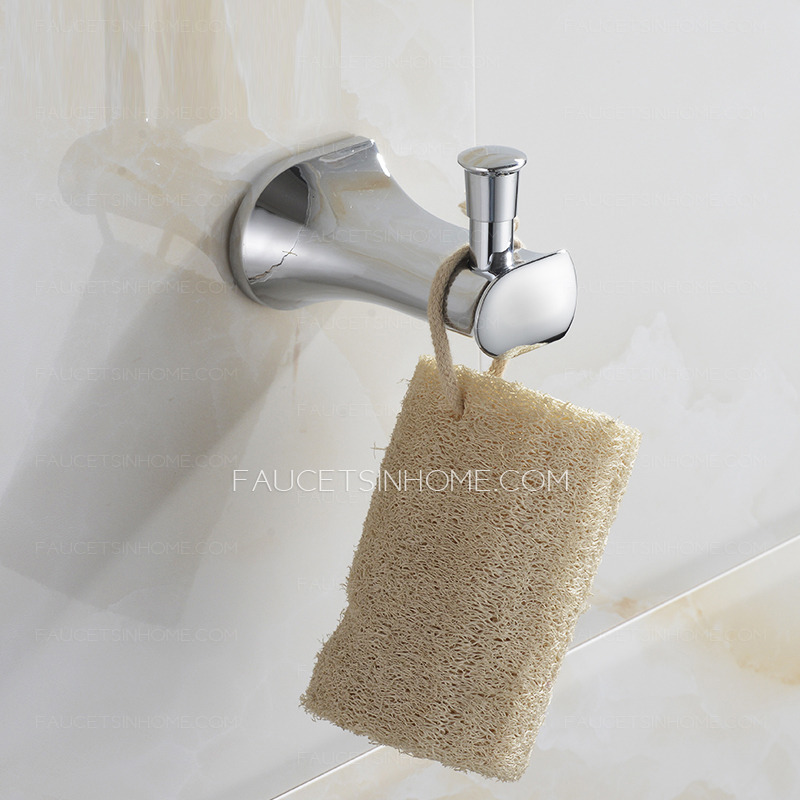 Modern Styled Chrom Finish Sliver Brass Robe Hook