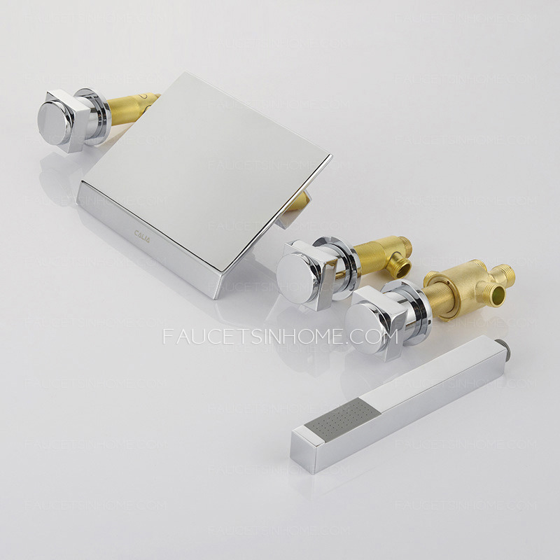 Modern Simple Style Five-hole Brass Bathroom Fixture