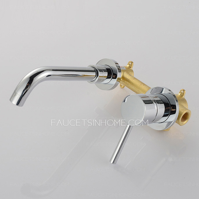 Wallmount Separated Style Brass Faucet For Bathroom Sink
