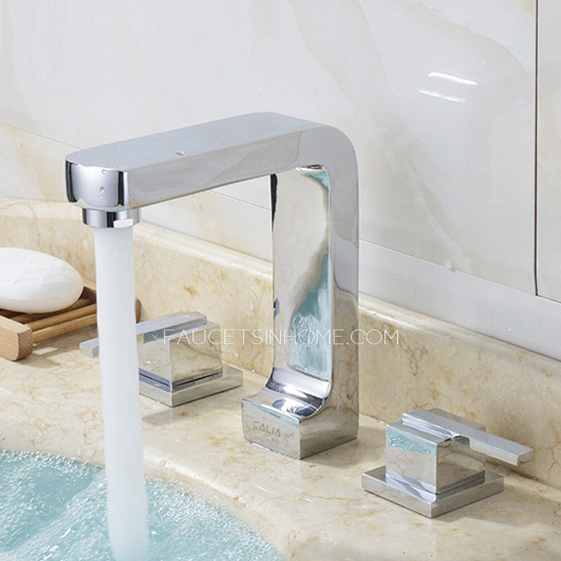 Modern European Style Brass Three-Hole Faucet For Bathroom