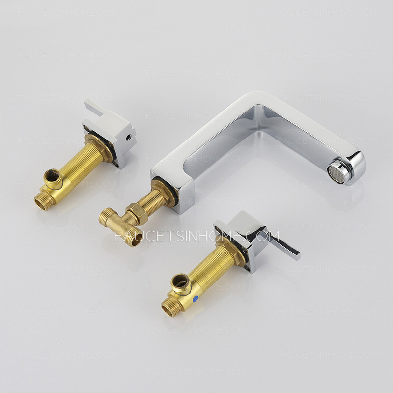 Modern European Style Brass Three-Hole Faucet For Bathroom