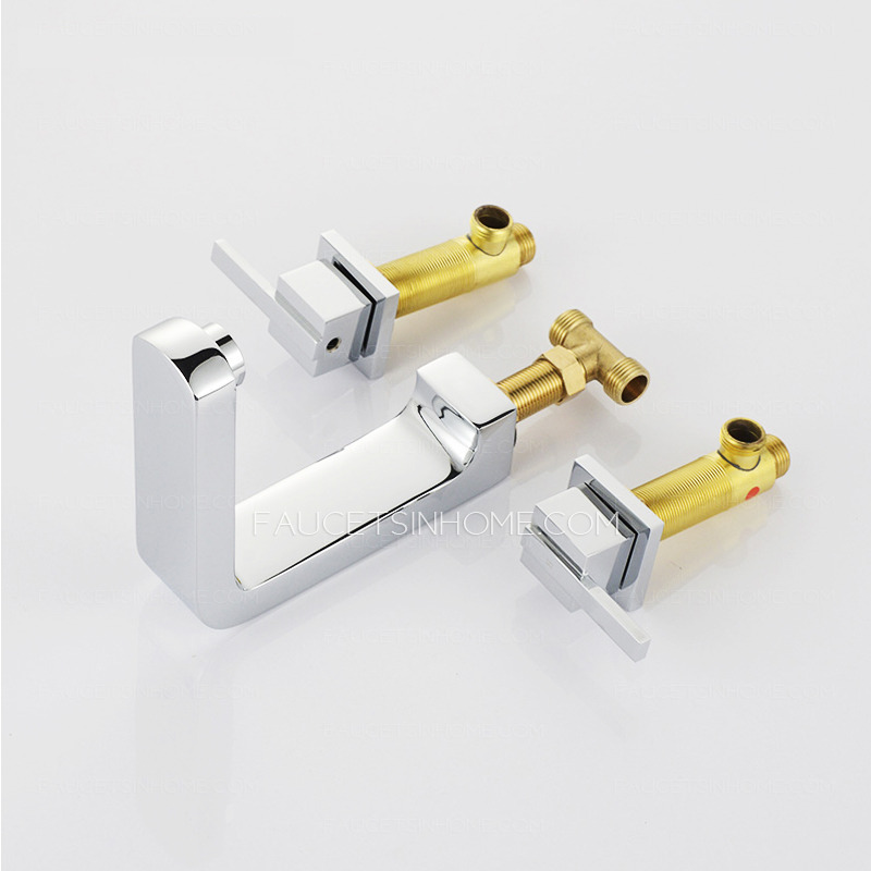Modern European Style Brass Three-Hole Faucet For Bathroom