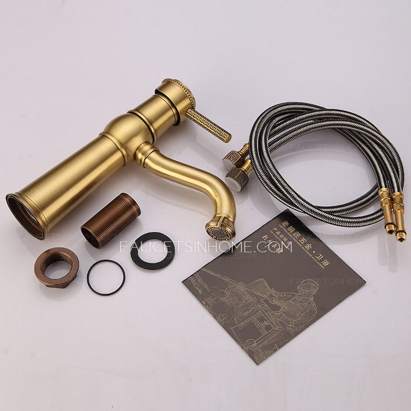 Vintage Style Ceramic Valve Polished Brass Bathroom Faucet