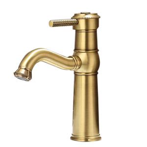 Vintage Style Ceramic Valve Polished Brass Bathroom Faucet