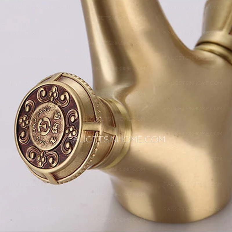 Vintage Gold Polished Brass Utility Sink Faucet Bathroom