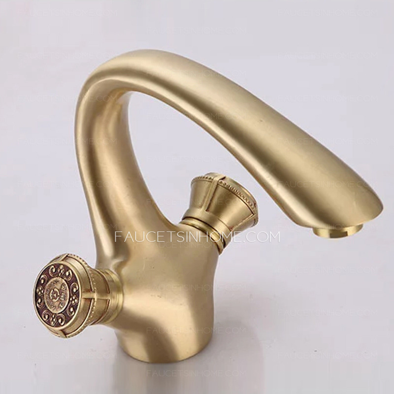 Vintage Gold Polished Brass Utility Sink Faucet Bathroom