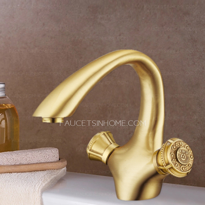 Vintage Gold Polished Brass Utility Sink Faucet Bathroom