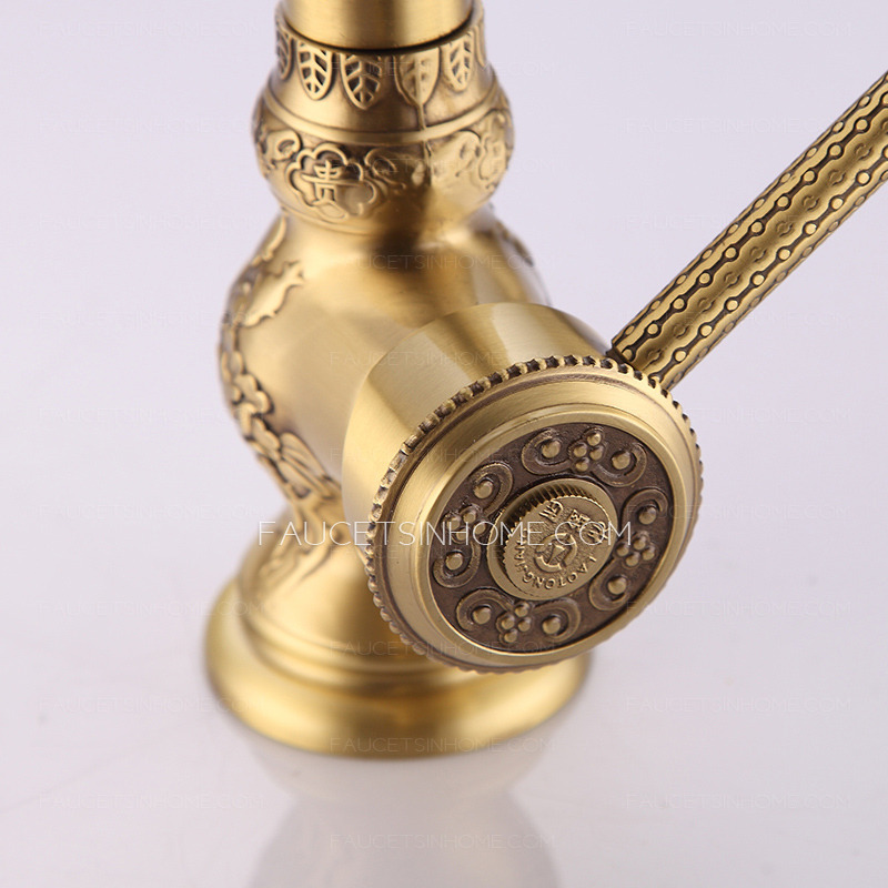Brushed Bronze Bathroom Faucet Single Handle With Ceramic Valve