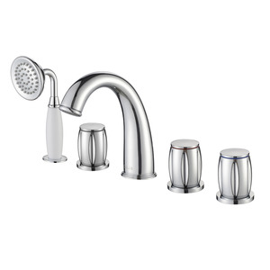 Modern Silver Electroplate Finish Brass Bathroom Faucet Set 