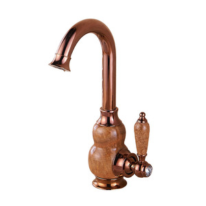 Rose Gold Vintage Style Sink Faucet Bathroom With Marble Handle