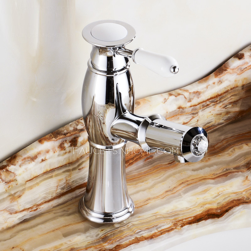 Upgraded Single Hole Pullout Silver Chrome Bathroom Faucet