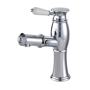 Upgraded Single Hole Pullout Silver Chrome Bathroom Faucet