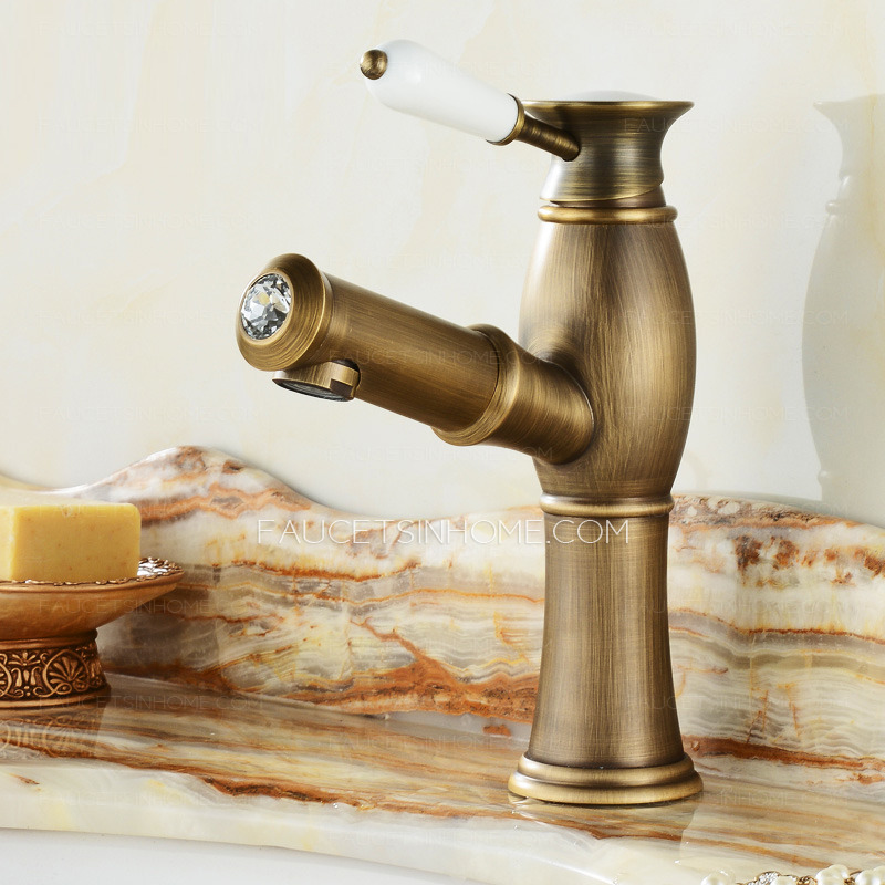 Antique Brass Unique Pull out Vintage Bathroom Sink