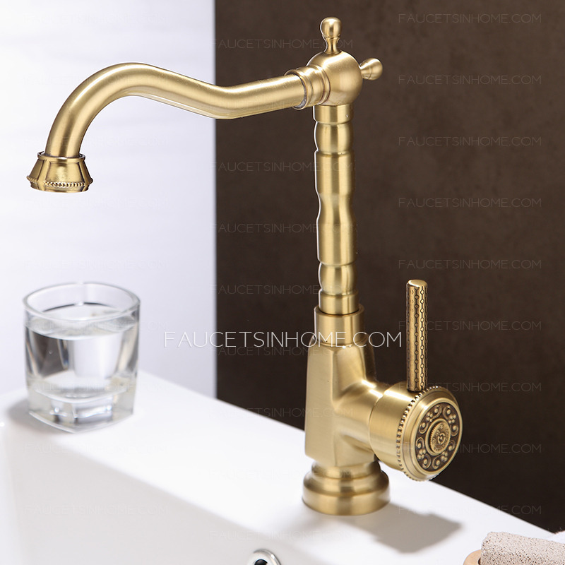 Single Handle Hot And Cold Water Switch Retro Bathroom Faucet