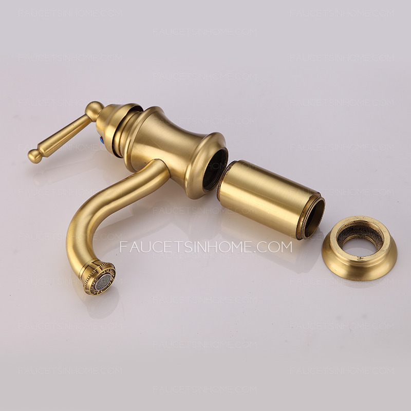 One Hole Bathroom Faucet Polished Brass Finish High Quality