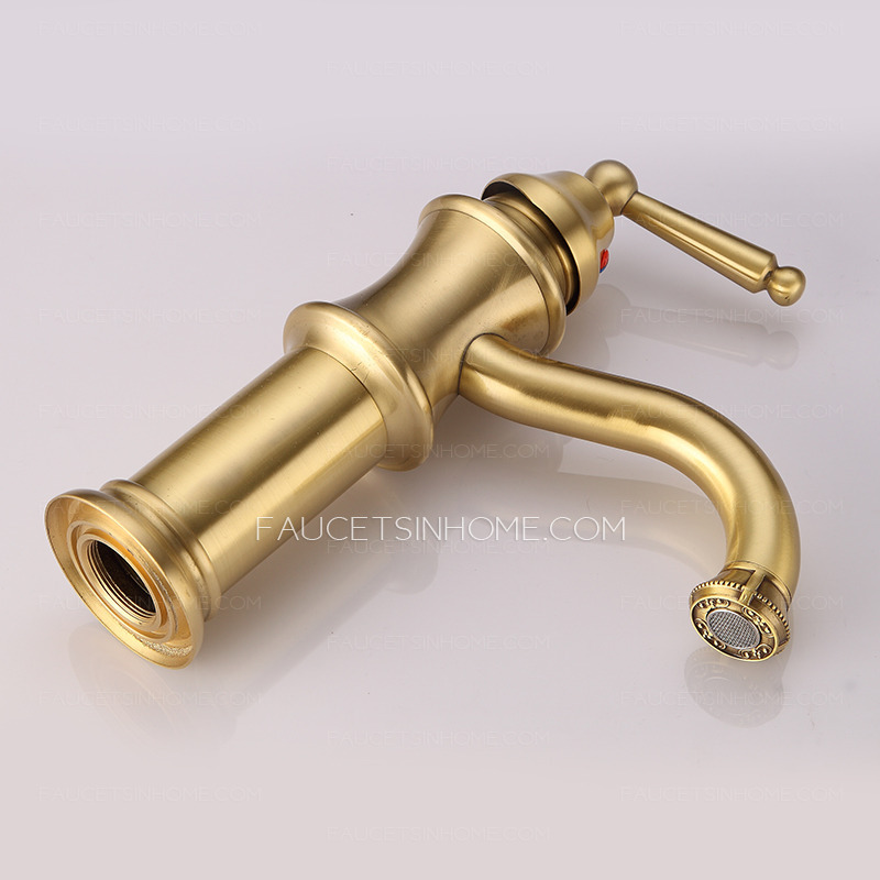 One Hole Bathroom Faucet Polished Brass Finish High Quality