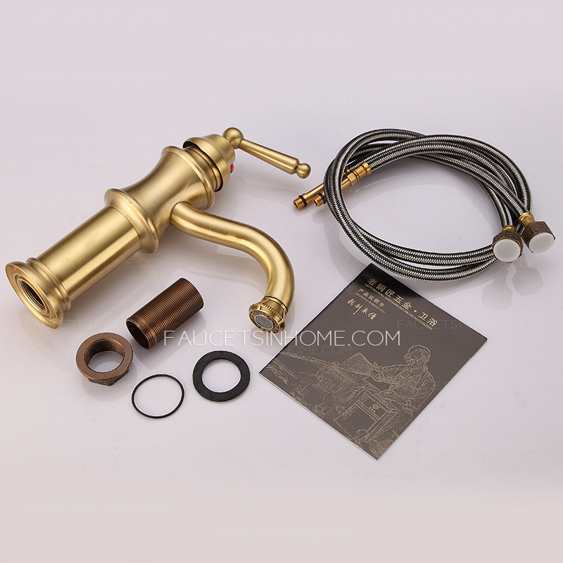 One Hole Bathroom Faucet Polished Brass Finish High Quality