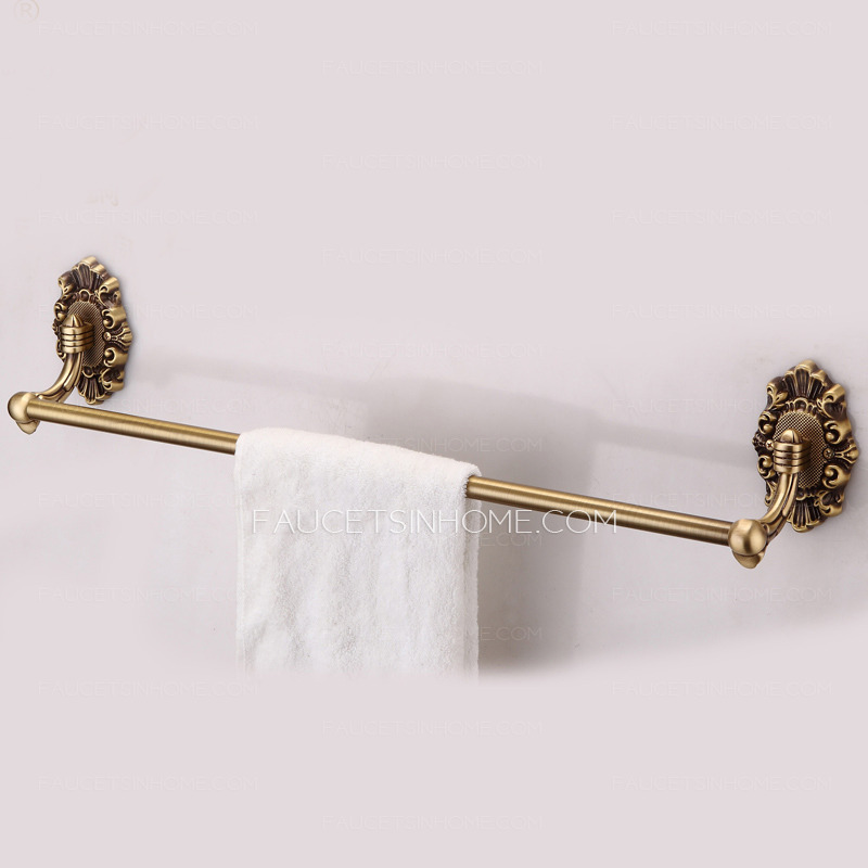 High End Brass Vintage Single Pole Towel Bar Bathroom