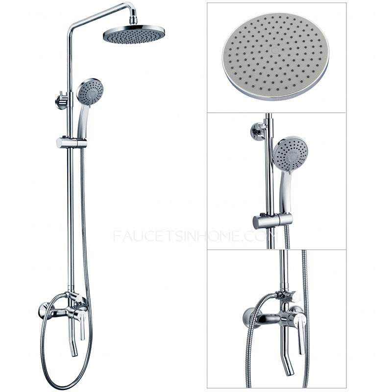 Modern Silver Thick Electroplated Shower Faucets with Upgraded quality