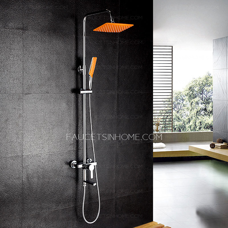 Modern Orange Brass Electroplated Lifting Shower Faucets