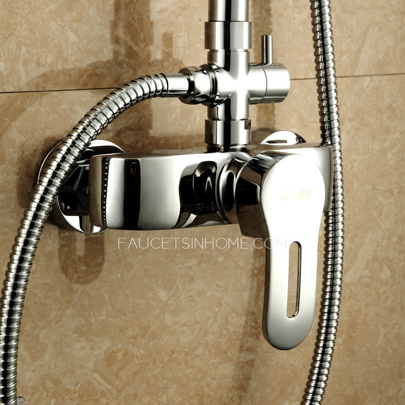 Modern Simple Brass Chrome Single Handle Shower Faucet