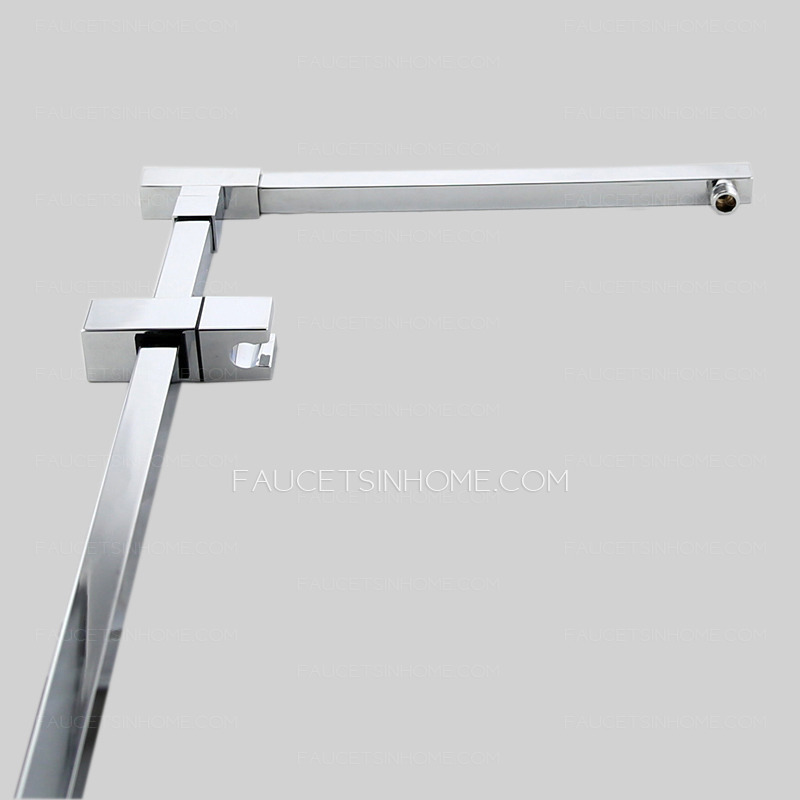 Modern Square Brass Electroplated Wall Mounted Shower Faucets