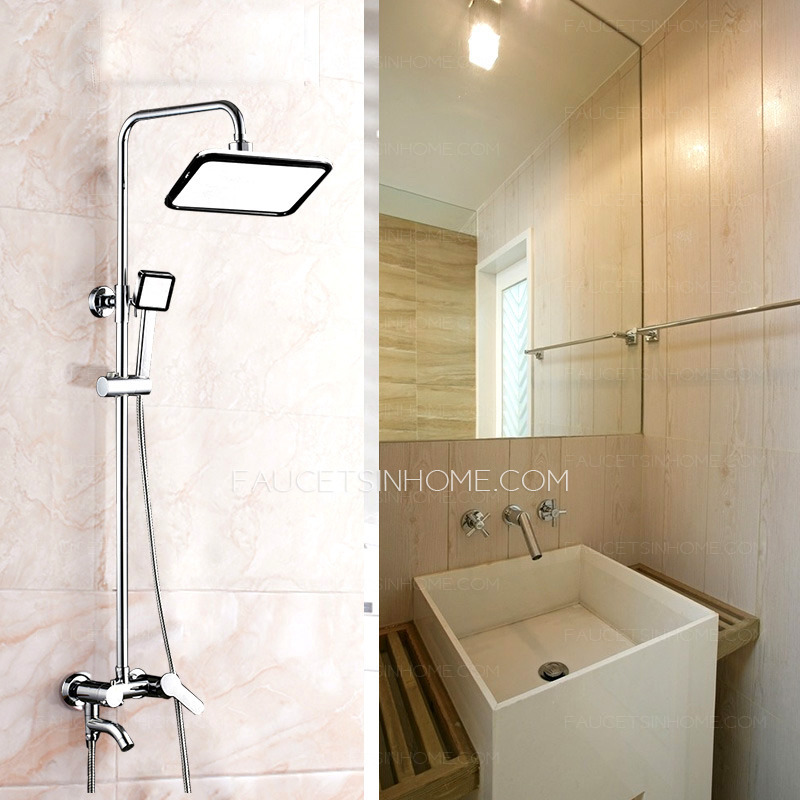 Modern Square Stainless Steel Wall Mounted Shower Faucets