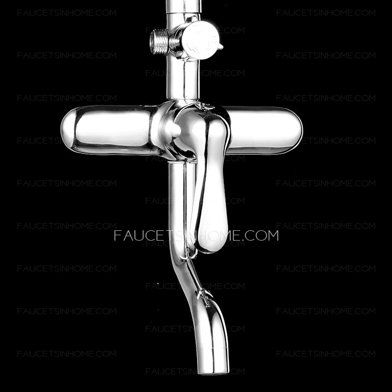 Modern Simple Square Brass ABS Bathroom Shower Faucet