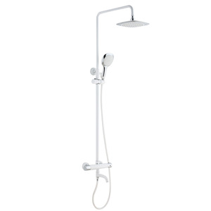 Modern White Brass Wall Mounted Bathroom Shower Faucets