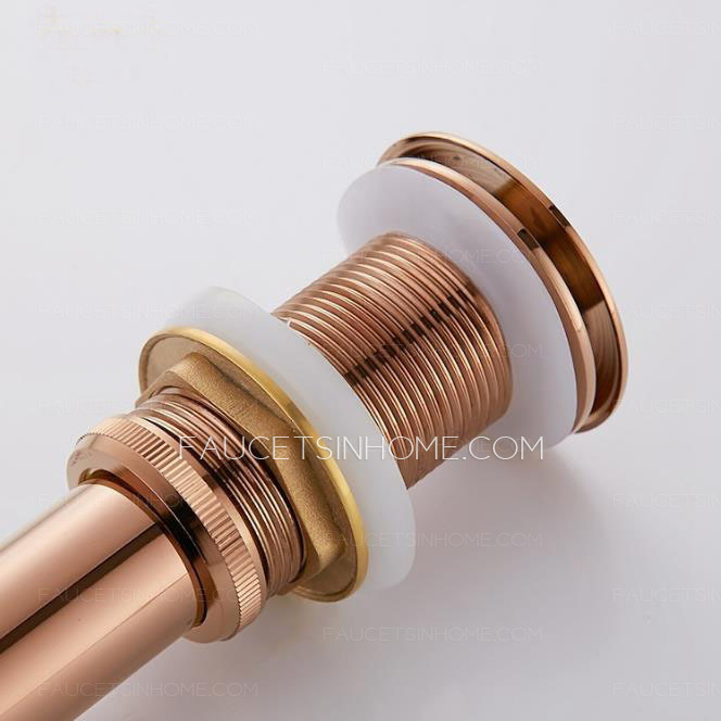 Rose Gold Brass Luxury Bouncing Type Drainer Without Spillway Hole