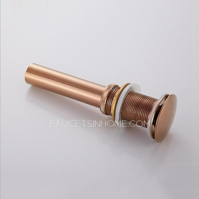 Rose Gold Brass Luxury Bouncing Type Drainer Without Spillway Hole