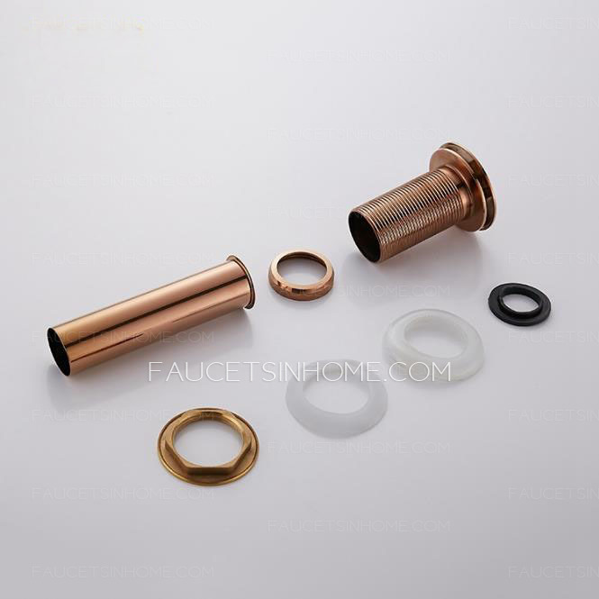 Rose Gold Brass Luxury Bouncing Type Drainer Without Spillway Hole