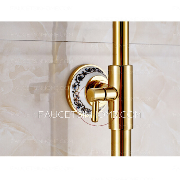 Vintage 2 Handle Ceramic Polished Brass Shower Faucets