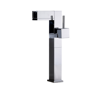 Silver Chrome Square LED Brass Waterfall Sink Faucets For Bathroom