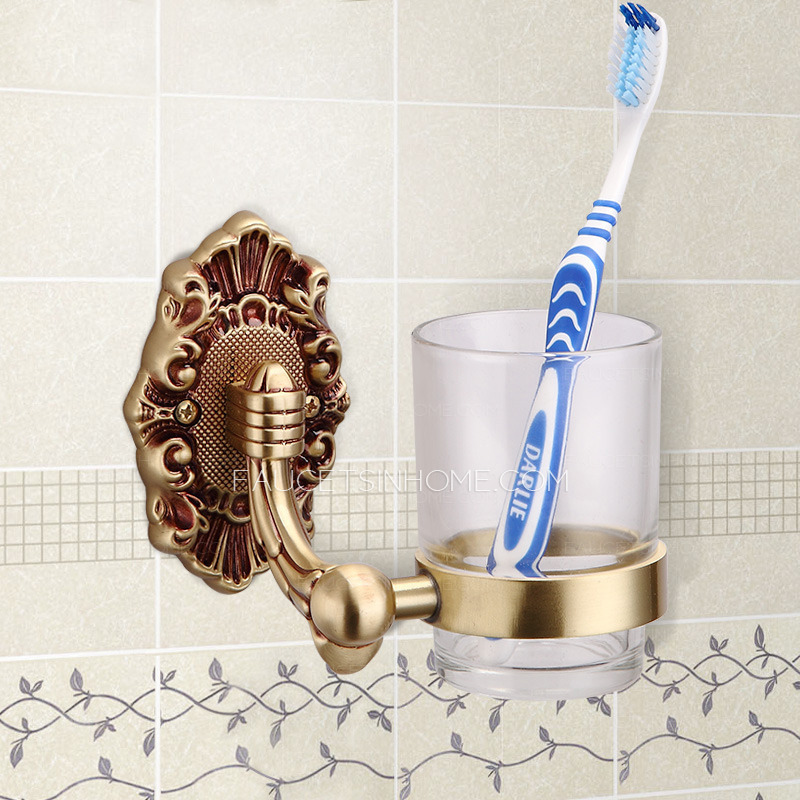 Antique Bronze Brass Wall Mounted Bathroom Toothbrush holder 